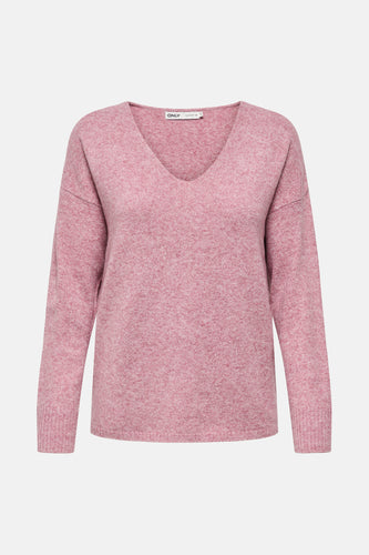 Pull met V-hals - roze - ONLY®