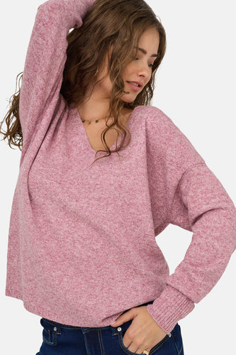 Pull met V-hals - roze - ONLY®