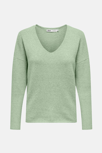 T-shirt V-hals vert de ONLY ONLY, longes man et et et une une fine fine fine fine