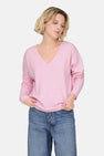 Pull à col en V - rose