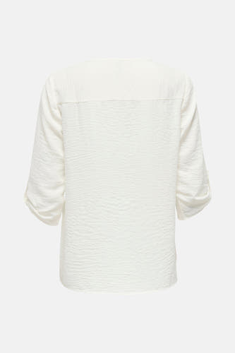 Witte blouse met driekwart mouwen van JDY, met een subtiele textuur en effen ontwerp.