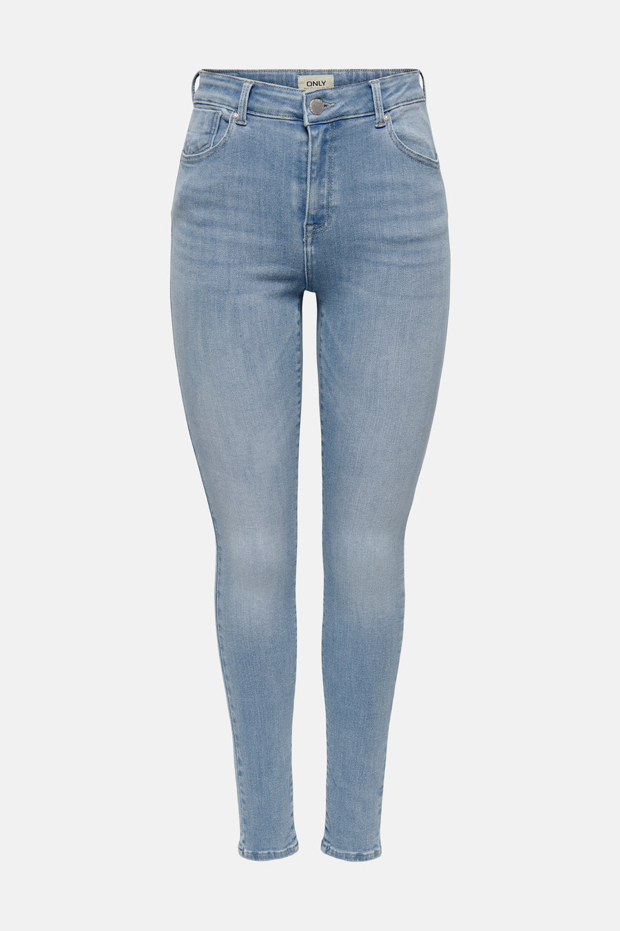Jean skinny bleu clair ONLY avec une coupe slim et une légère teinture.