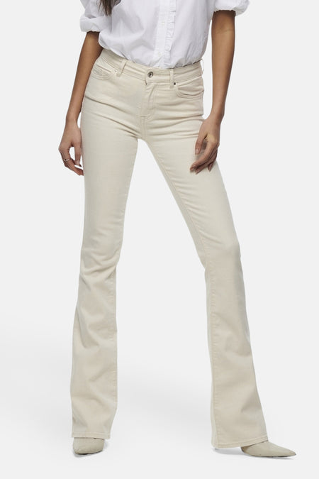 BLUSH FLARE - off white denim