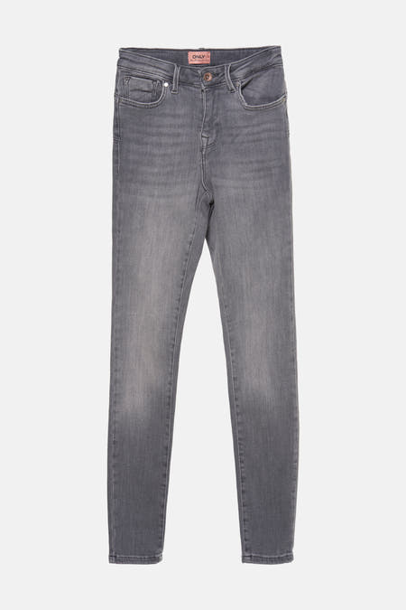 Jean en denim gris clair de ONLY, avec une coupe skinny et un détail de poche.
