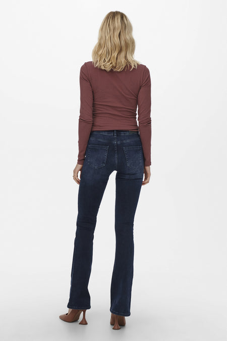 BLUSH FLARE - blue black denim