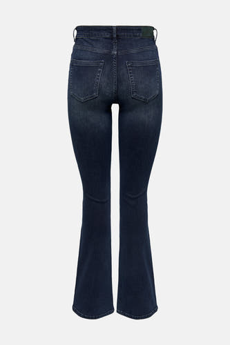 Jean en denim bleu délavé à jambe évasée de ONLY, vue arrière.