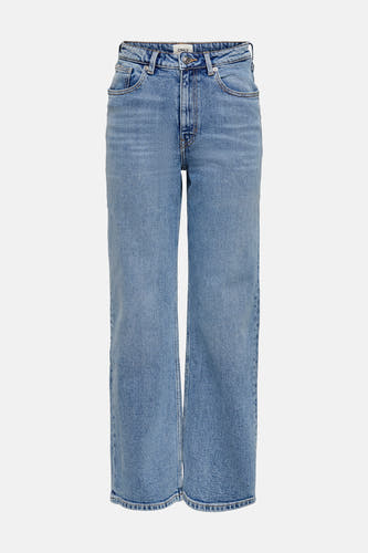 Jean denim bleu clair large de ONLY, avec des surs classiques et des détails métalliques.
