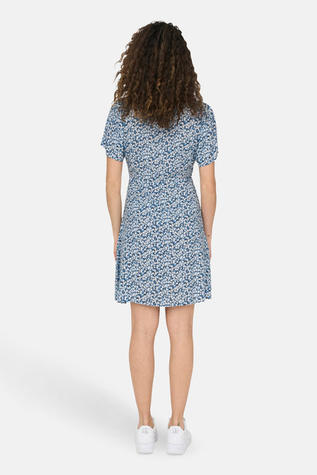 Kleedje met korte mouwen - blauw