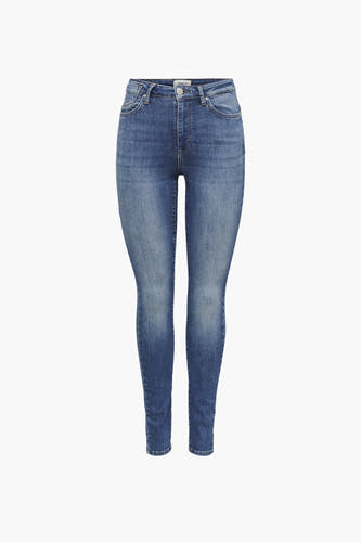 Jean skinny en denim bleu de ONLY, sans motif, avec un lavage uniforme et éclairci.