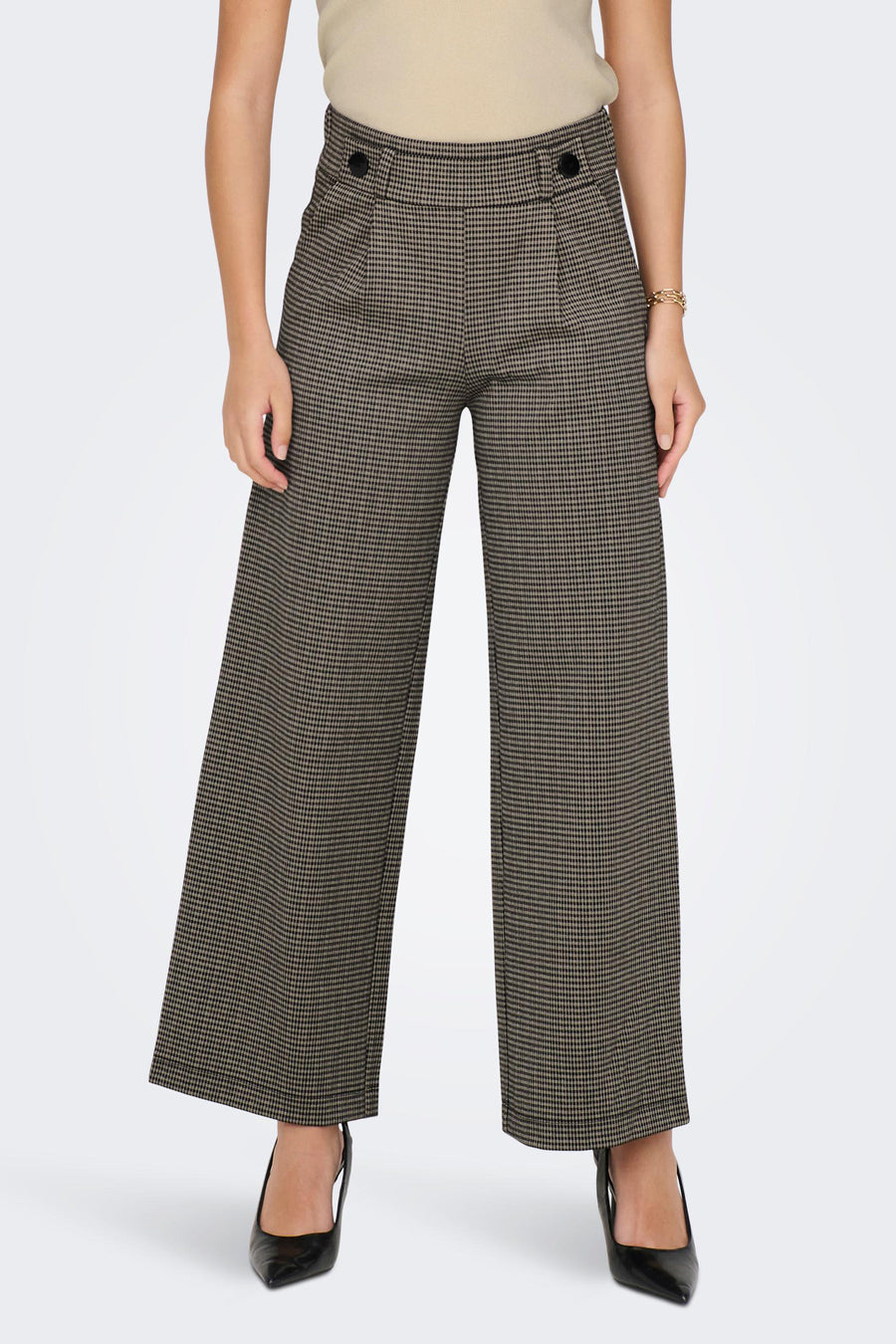JDYGEGGO MIA LONG CHECK PANT JRS NOOS - JDY