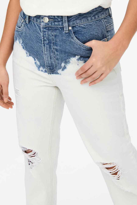 Straight jeans - mid blue denim