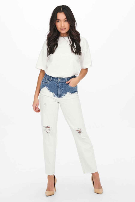 Straight jeans - mid blue denim