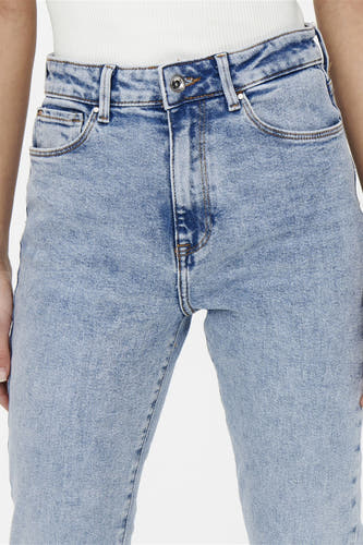 Lichtblauwe straight jeans denim van ONLY, met stiksels en een knoopsluiting.