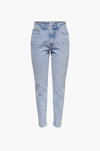 Lichtblauwe rechte jeans van ONLY, zonder versieringen en met een klassieke denim textuur.
