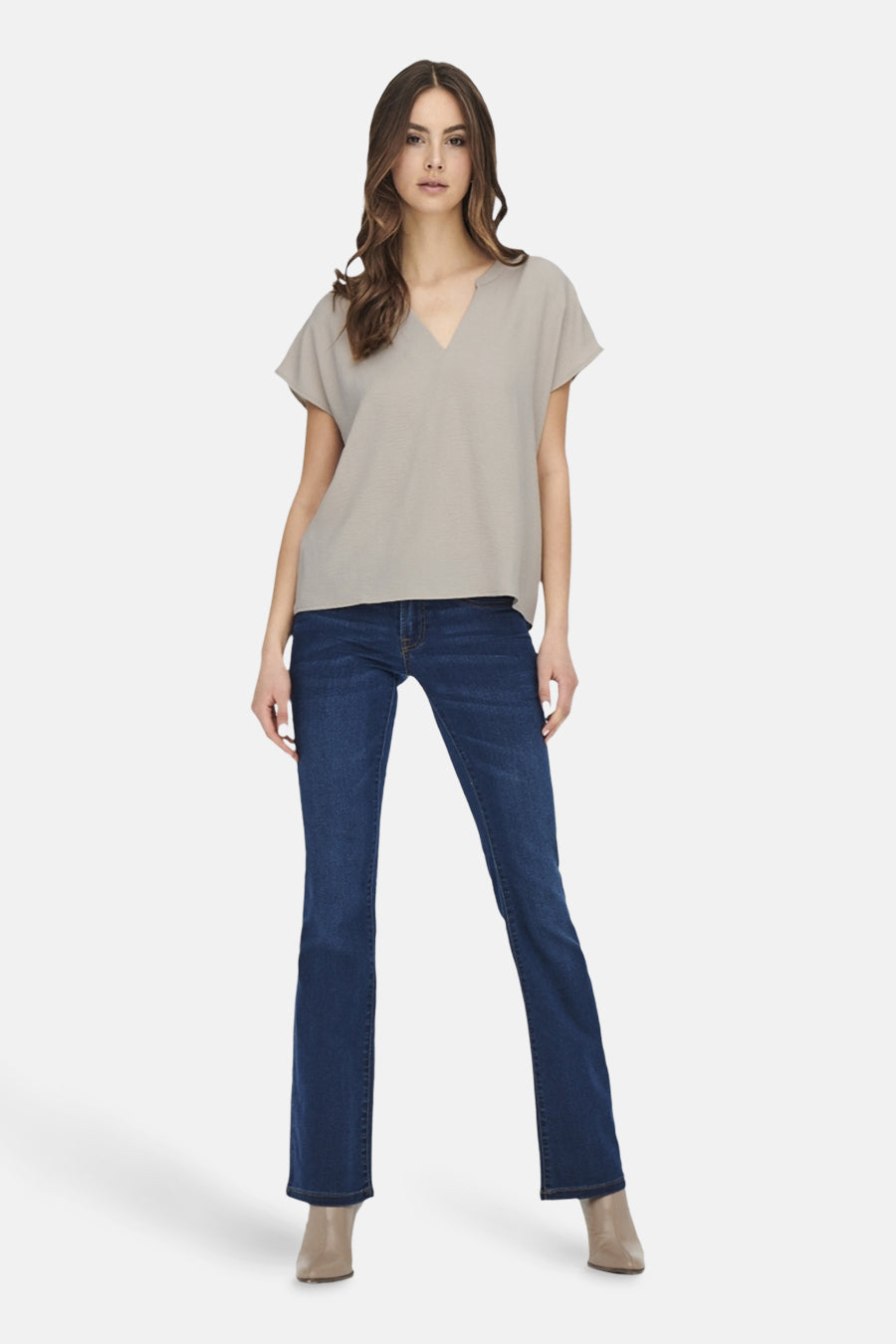 Blouse (korte mouwen) Beige - JDY