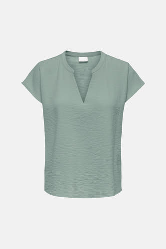 Chemisier vert à manches courtes en tissu texturé avec col en V de JDY.