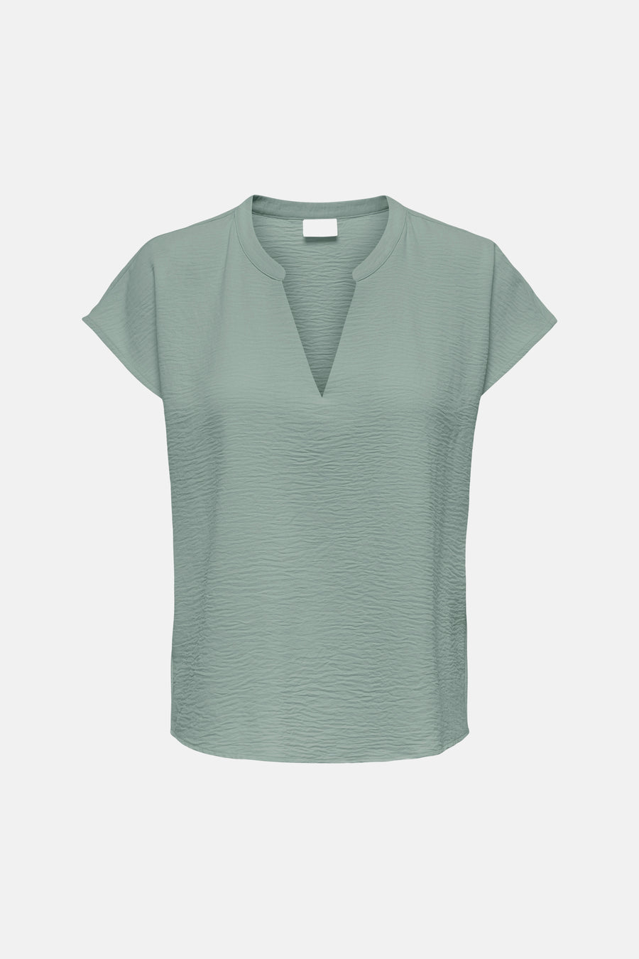 Chemisier vert à manches courtes en tissu texturé avec col en V de JDY.