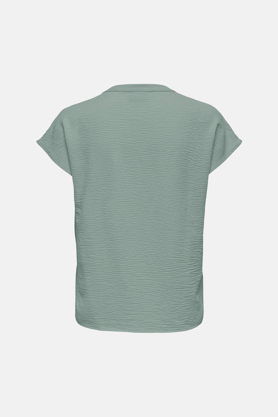 Groene blouse met korte mouwen van JDY met kreukeltextuur, getoond vanaf de achterkant.