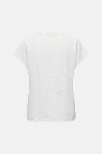 Witte blouse met korte mouwen van JDY in gestructureerde stof, achteraanzicht.