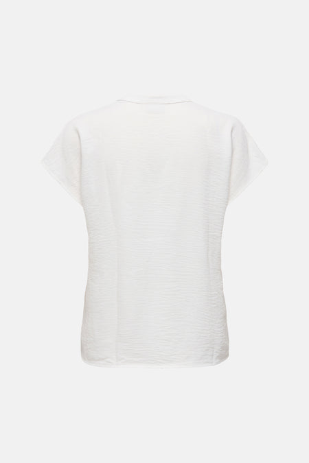 Witte blouse met korte mouwen van JDY in gestructureerde stof, achteraanzicht.