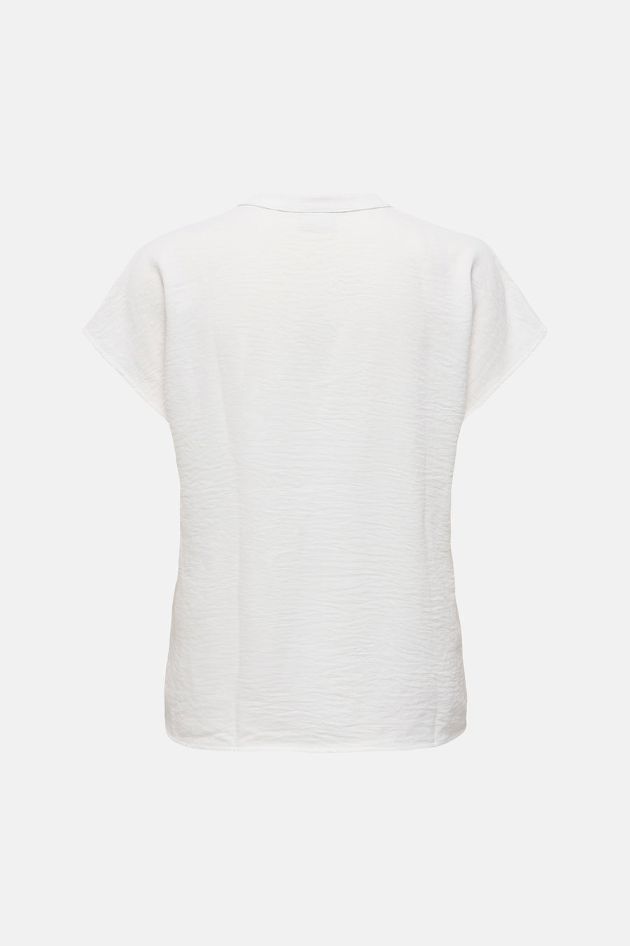 Witte blouse met korte mouwen van JDY in gestructureerde stof, achteraanzicht.