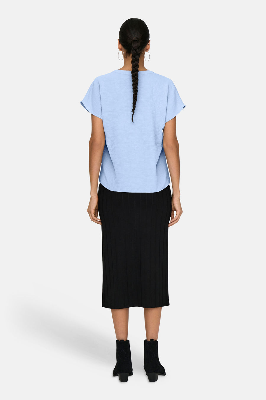 Blouse met korte mouwen - blauw