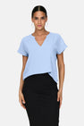 Blouse met korte mouwen - blauw
