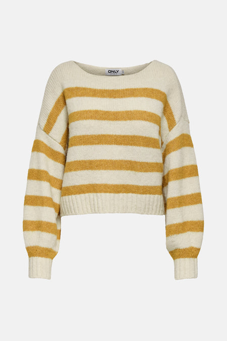 Pull met ronde hals - ecru