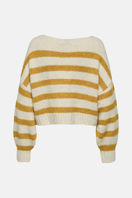 Pull met ronde hals - ecru
