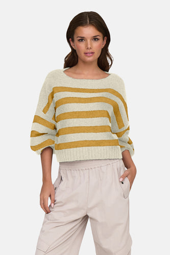 Pull met ronde hals - ecru
