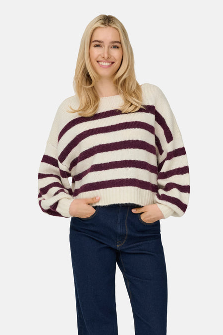 Pull met ronde hals - ecru