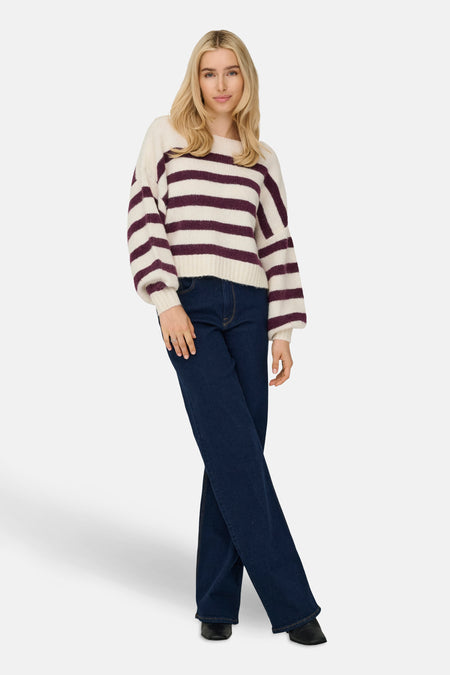 Pull met ronde hals - ecru
