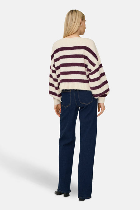 Pull met ronde hals - ecru
