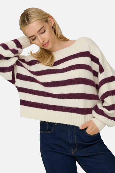 Pull met ronde hals - ecru