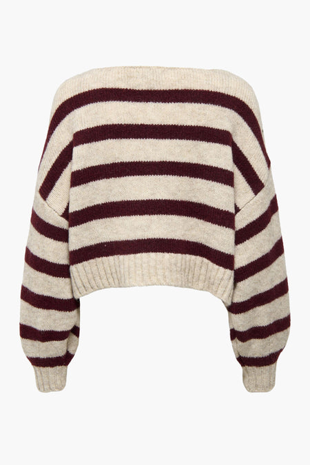 Pull met ronde hals - ecru