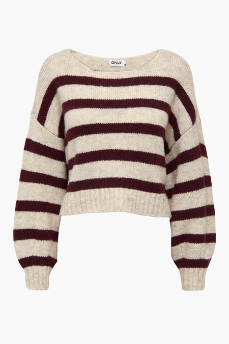 Pull met ronde hals - ecru