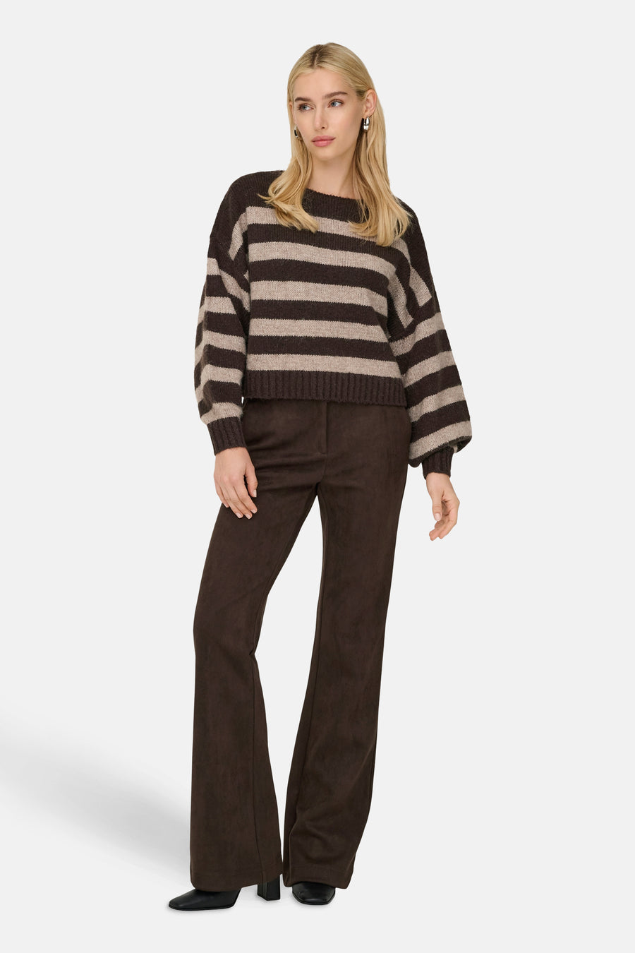Pull met ronde hals - Seal Brown