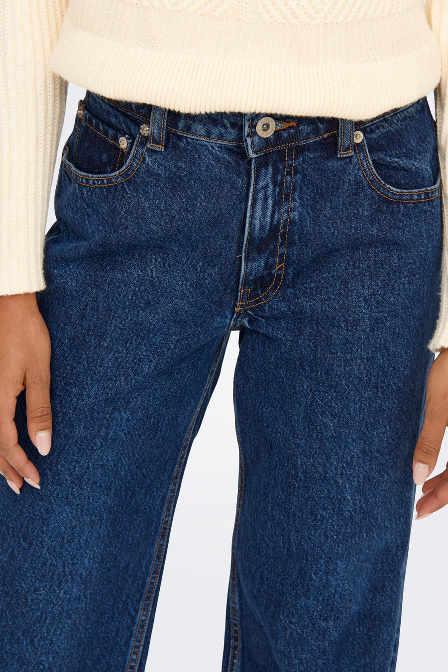 Wide jeans - mid blue denim