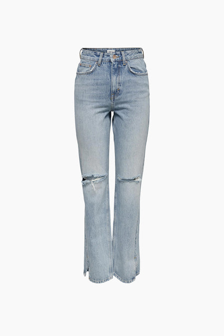 Jean &agrave; coupe droite - bleu