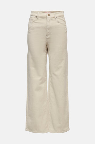 Pantalon corduroy droit en beige.