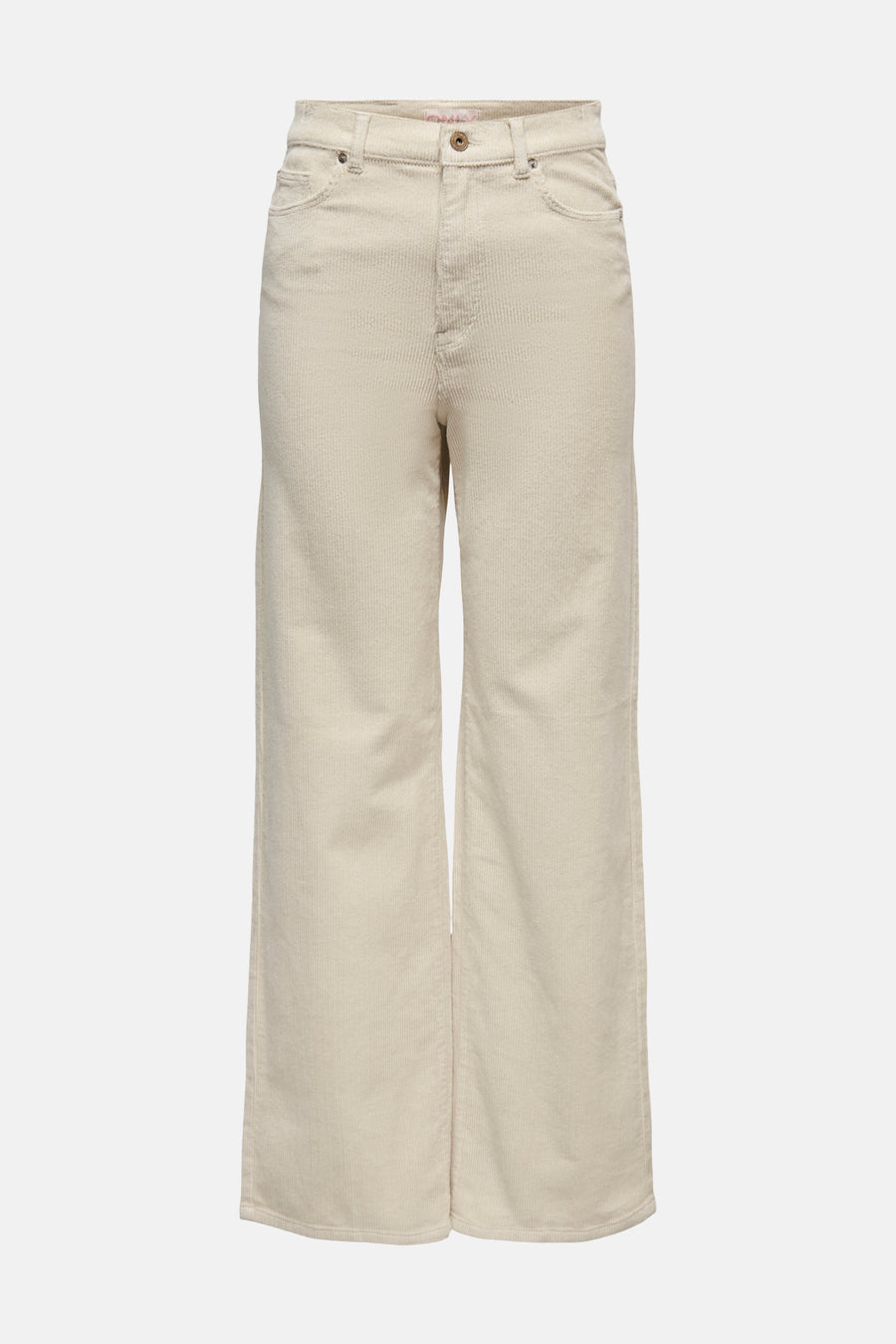 Pantalon corduroy droit en beige.