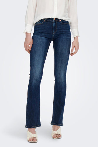 BLUSH FLARE - dark blue denim