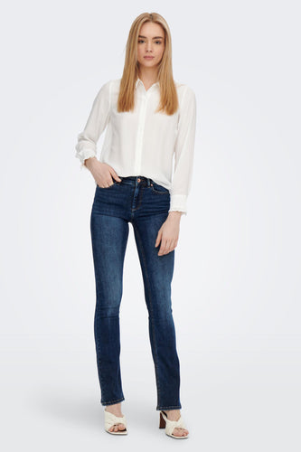 BLUSH FLARE - dark blue denim