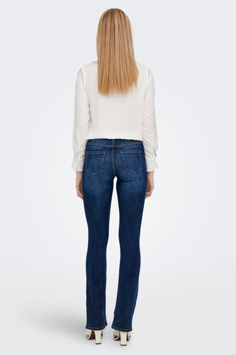 BLUSH FLARE - dark blue denim