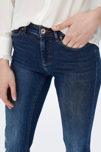 BLUSH FLARE - dark blue denim