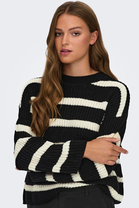 JDYJUSTY L/S STRIPE PULLOVER KNT NOOS