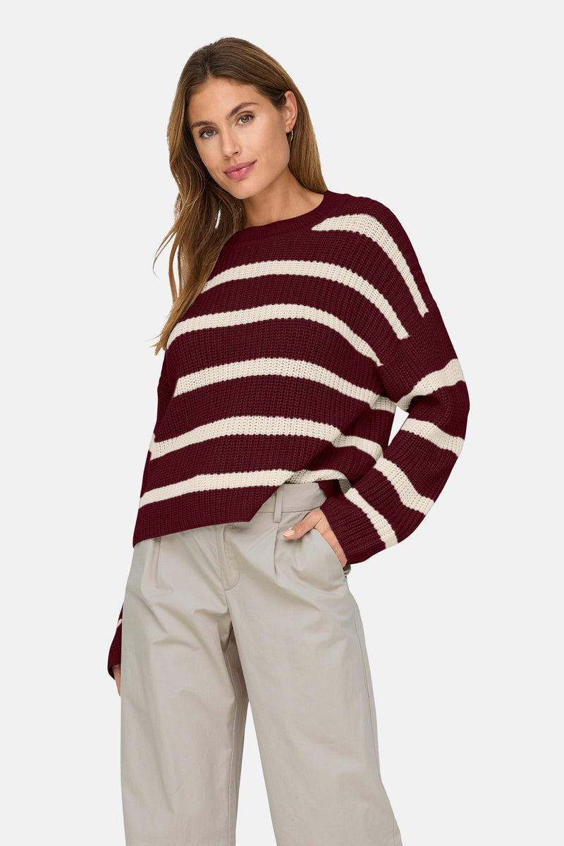 Pull met ronde hals - rood