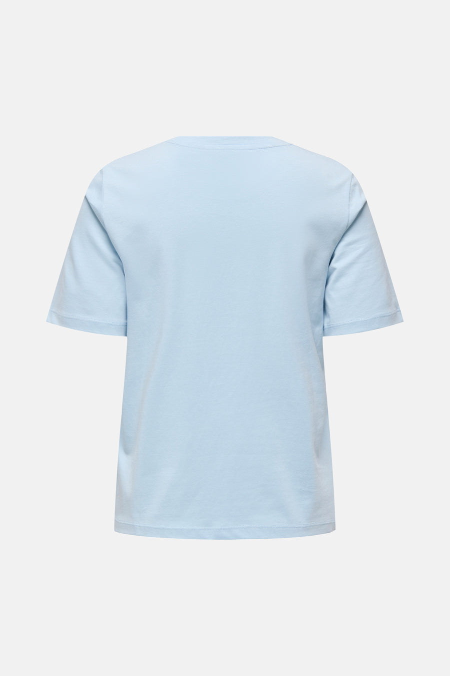 Blauw T-shirt met korte mouwen van ONLY, effen kleur en klassieke ronde halslijn.