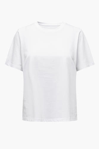 T-shirt blanc ONLY, lisse et à manches courtes.