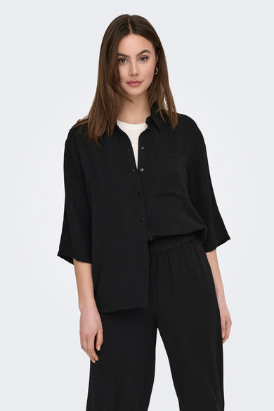 Chemise &agrave; manches courtes - noir